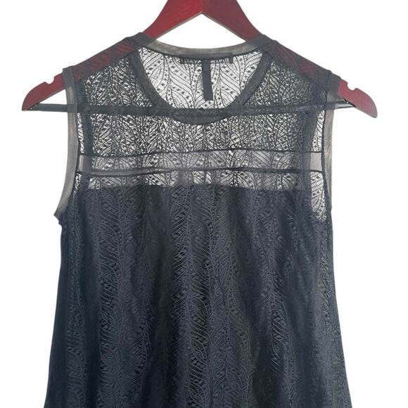 BCBGMaxazria Women Top XXS Black Lace Babydoll Multi Media Y2K Witchy Whimsigoth - Picture 11 of 12